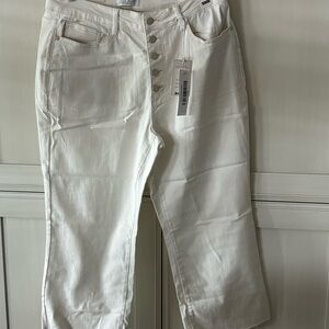 Judy Blue Cream Wide Leg Crop Jeans